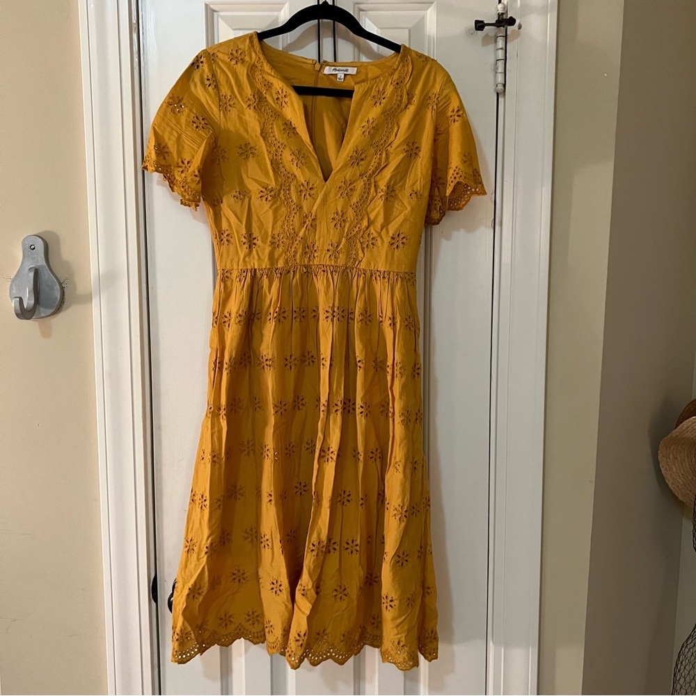 Madewell scalloped eyelet dress